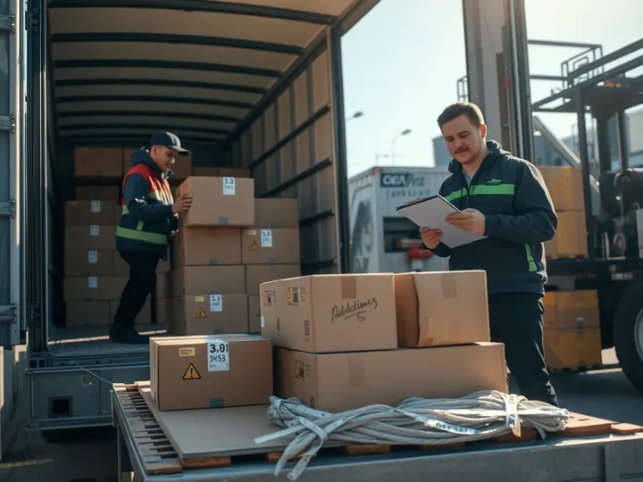 力钢工作人员将回收物品装车，完成现场交接